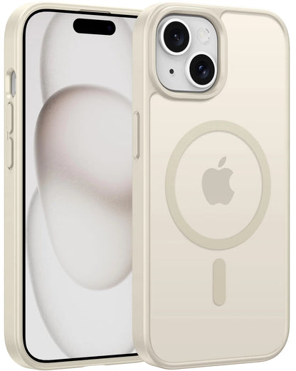 CASE for iPhone 15 Case Matte: for iPhone 14 Case Magnetic Frosted Translucent Slim Shockproof Cell Phone Cover | Military Grade Protection Drop Proof Tough Protective Cases - 6.1 inch Black