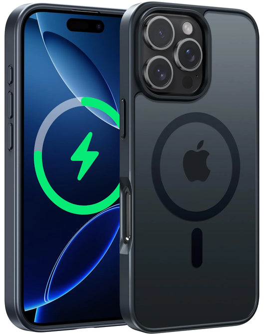 CASE for iPhone 15 Case Matte: for iPhone 14 Case Magnetic Frosted Translucent Slim Shockproof Cell Phone Cover | Military Grade Protection Drop Proof Tough Protective Cases - 6.1 inch Black