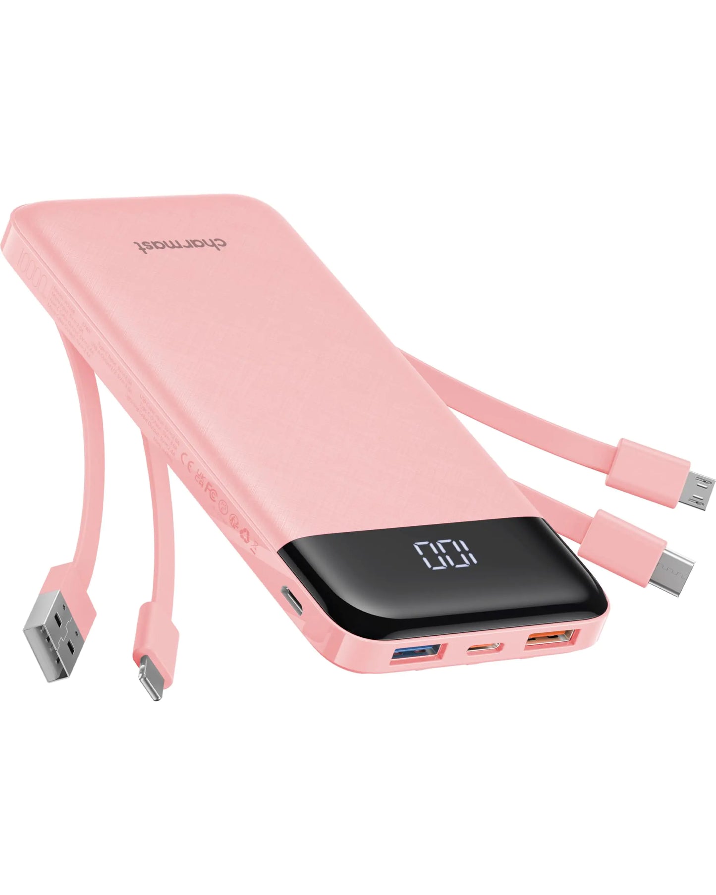 Portable Charger with Built in Cables.