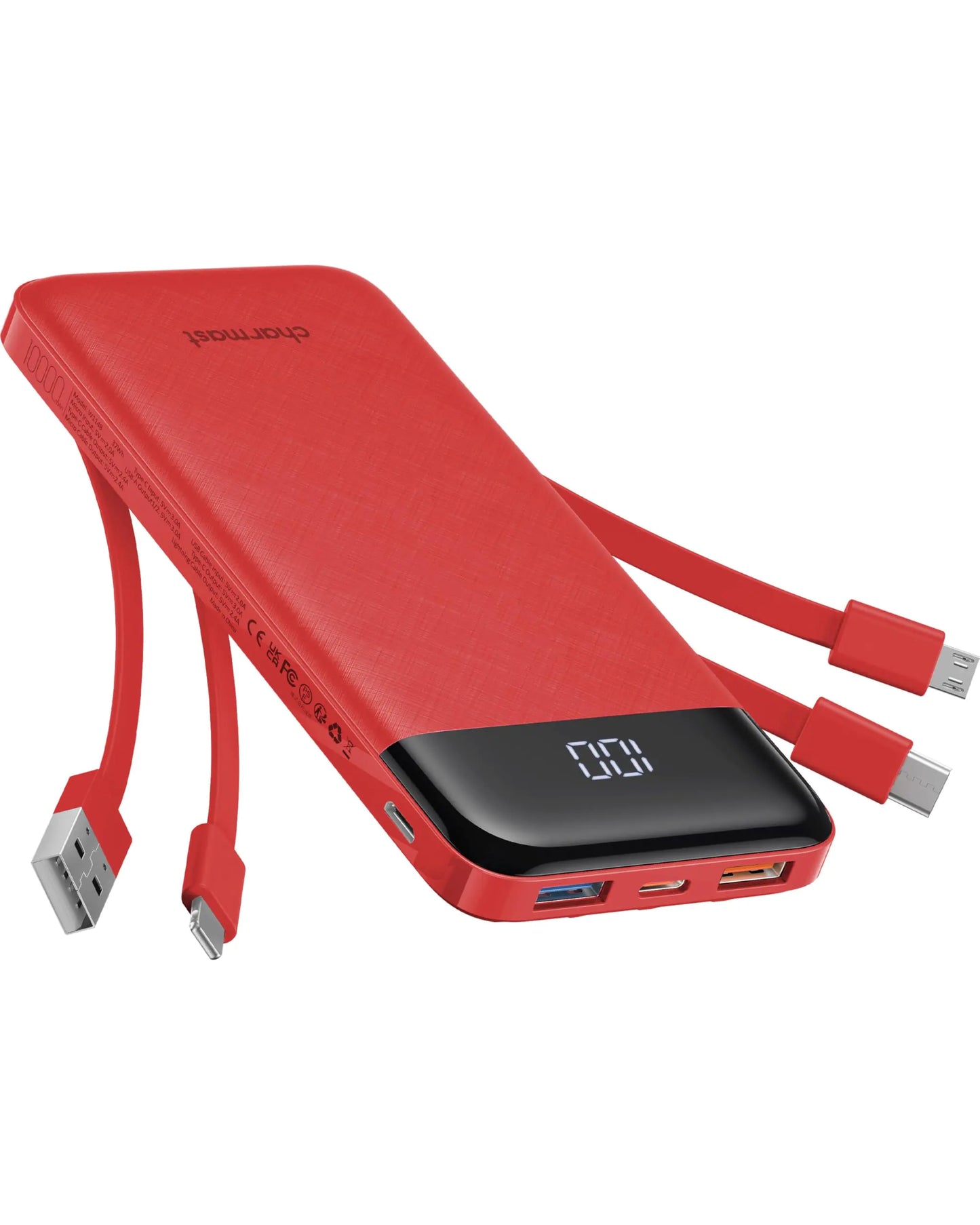 Portable Charger with Built in Cables.