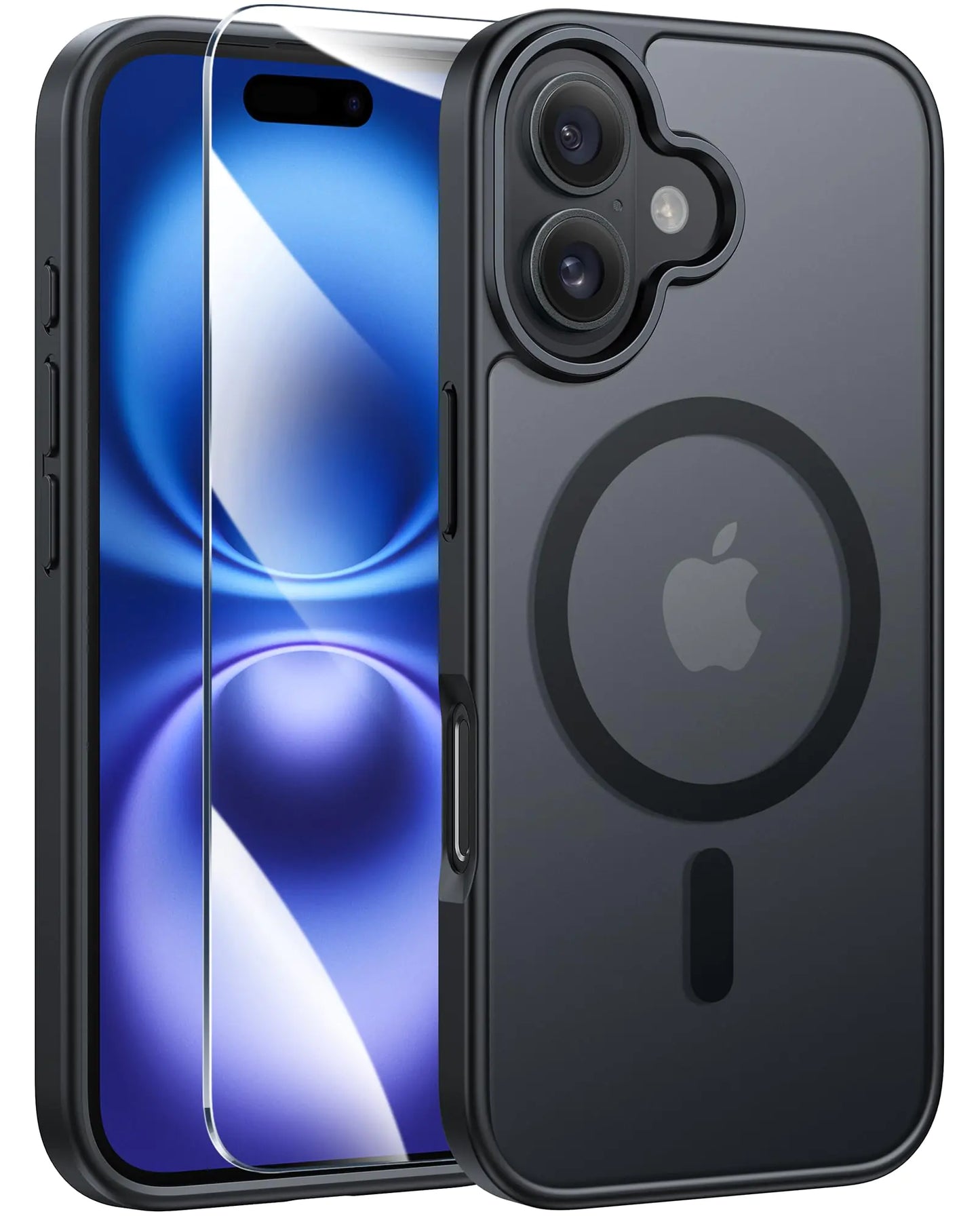 CASE for iPhone 15 Case Matte: for iPhone 14 Case Magnetic Frosted Translucent Slim Shockproof Cell Phone Cover | Military Grade Protection Drop Proof Tough Protective Cases - 6.1 inch Black