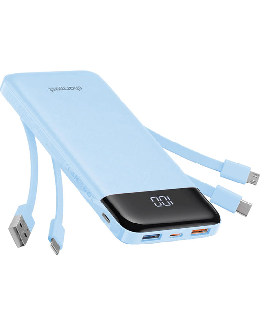 Portable Charger with Built in Cables.