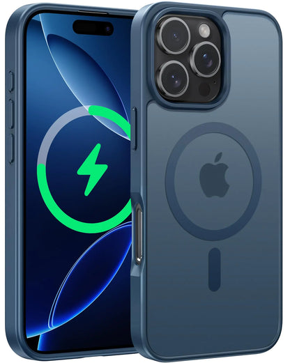 CASE for iPhone 15 Case Matte: for iPhone 14 Case Magnetic Frosted Translucent Slim Shockproof Cell Phone Cover | Military Grade Protection Drop Proof Tough Protective Cases - 6.1 inch Black