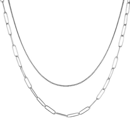 Hip-Hop Double-Layered Chain Necklace