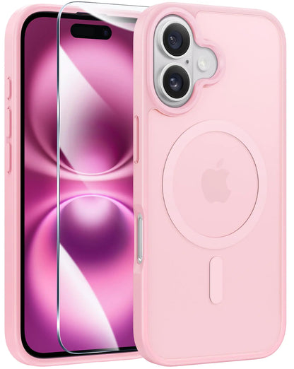 CASE for iPhone 15 Case Matte: for iPhone 14 Case Magnetic Frosted Translucent Slim Shockproof Cell Phone Cover | Military Grade Protection Drop Proof Tough Protective Cases - 6.1 inch Black