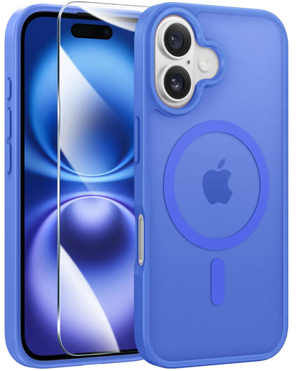 CASE for iPhone 15 Case Matte: for iPhone 14 Case Magnetic Frosted Translucent Slim Shockproof Cell Phone Cover | Military Grade Protection Drop Proof Tough Protective Cases - 6.1 inch Black