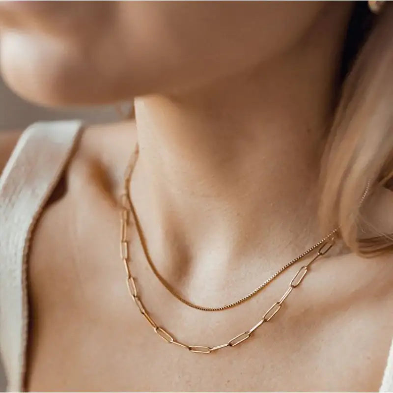 Hip-Hop Double-Layered Chain Necklace