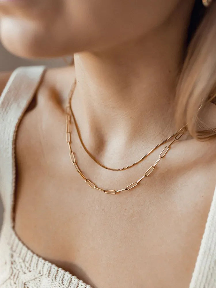 Hip-Hop Double-Layered Chain Necklace